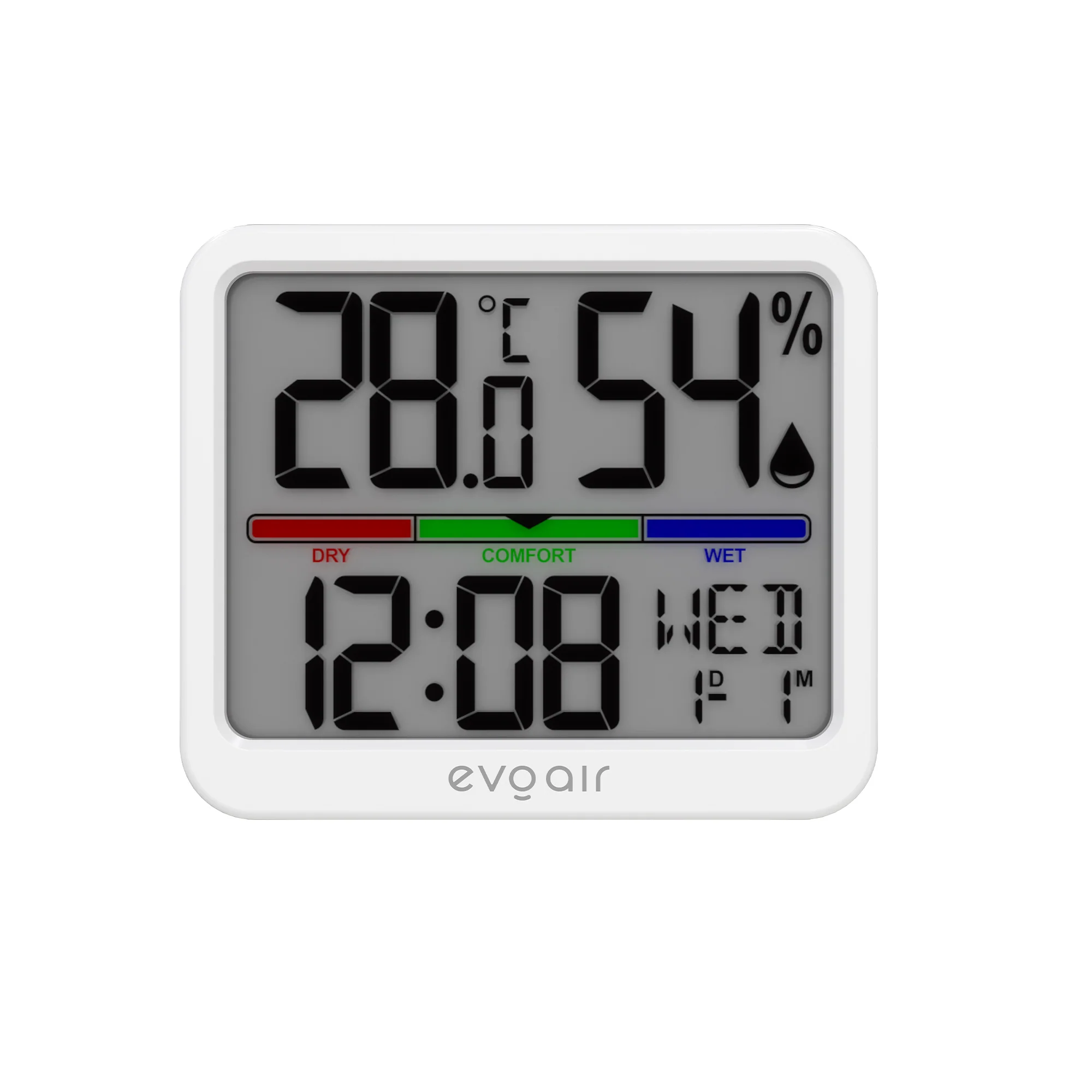 Higrometru si termometru digital, evoair sentimini, indicator umiditate și temperatură, data si ora,